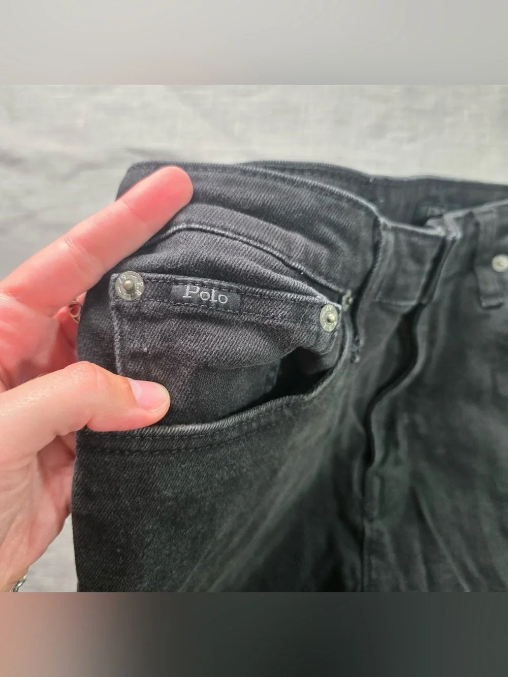 Polo Ralph Lauren Boys Size 20 The Hampton Straight Black Denim Jeans Pants